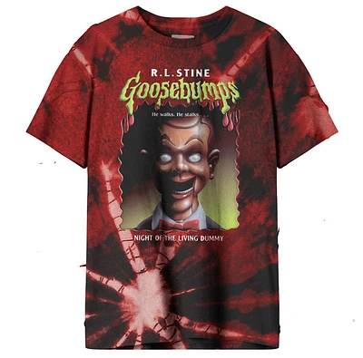 Goosebumps-visage effrayant-rouge Tie Dye chemise