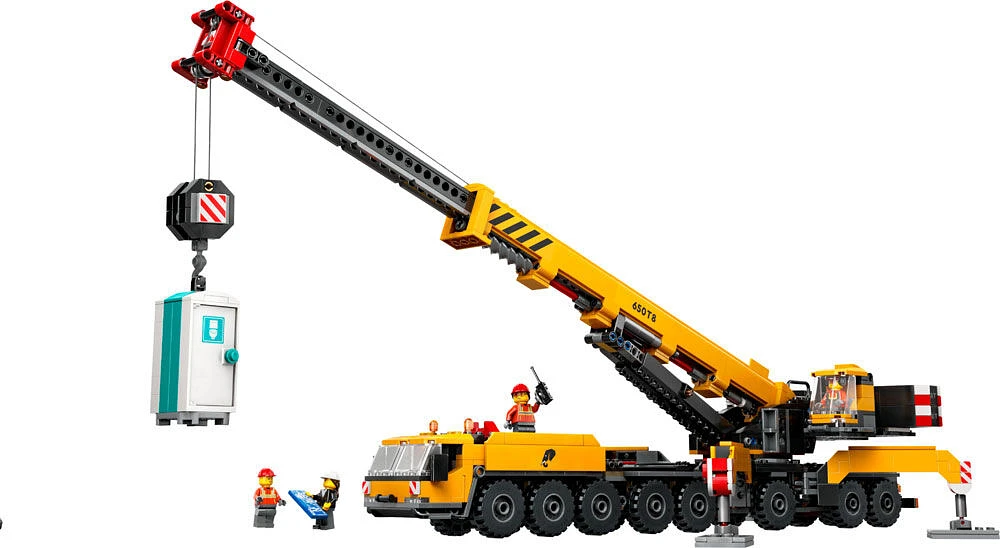 LEGO City Yellow Mobile Construction Crane Building Toy, Creative Birthday Gift for Kids, 60409