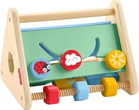 Fisher-Price Wooden Activity Triangle, 2-Sided Fine Motor Toy for Baby, 1 Wood Piece