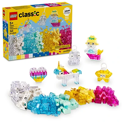 LEGO Classic La boîte de briques transparentes magiques, Jouet de construction en briques colorées pour un jeu créatif 11040