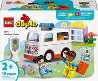 LEGO DUPLO Town Ambulance & Driver Building Toy Playset - Preschool Learning and Educational Toy - 10447