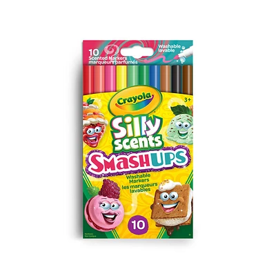 Crayola Silly Scents Smash-Ups Washable Slim Markers, 10 Count