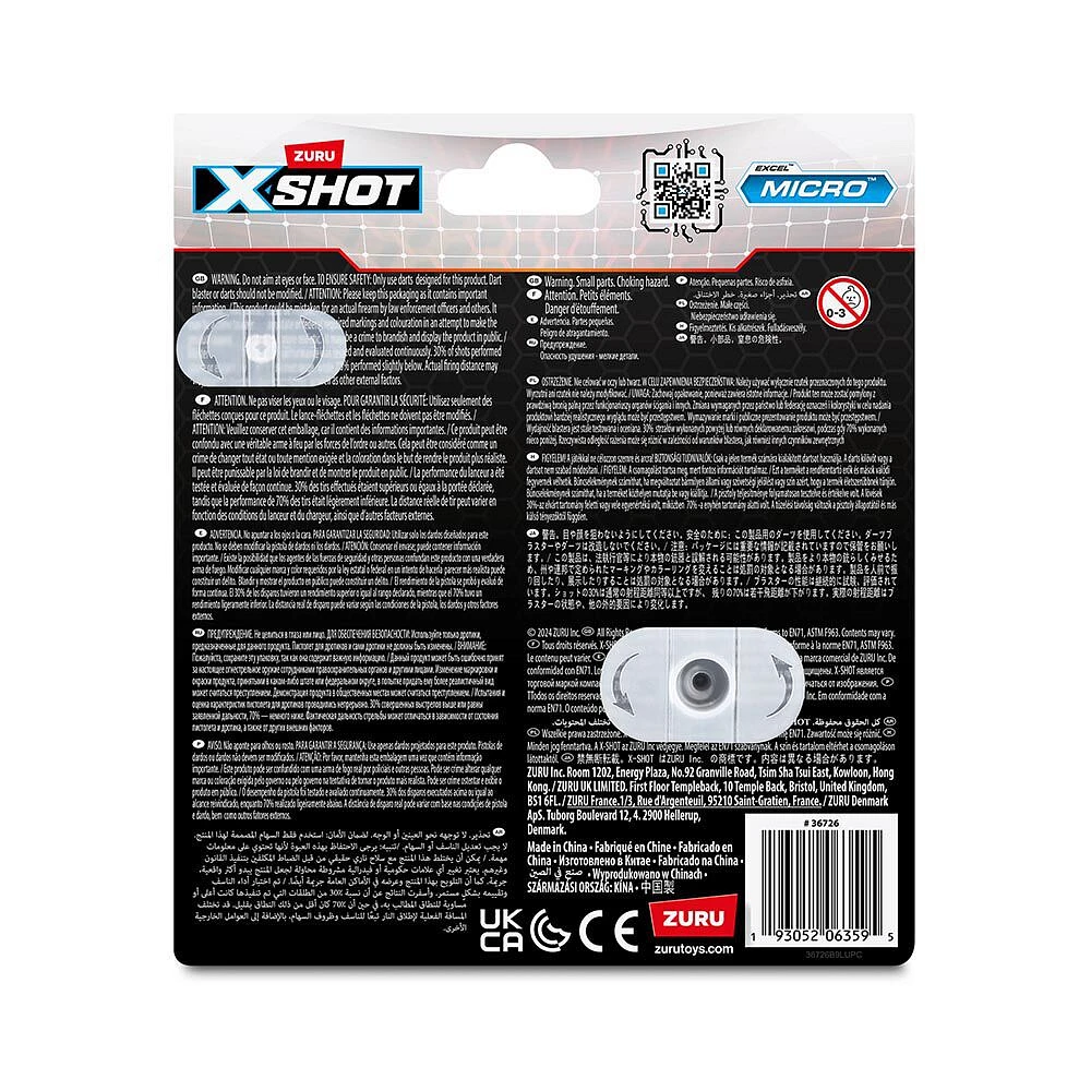 XSHOT Excel Micro 2.0 Blaster (8 fléchettes) de ZURU