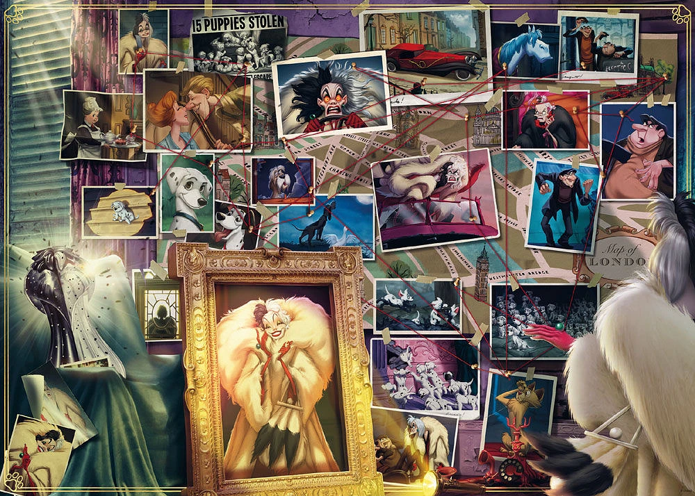 Ravensburger Disney Villainous: Cruella de Vil 1000-Piece Jigsaw Puzzle