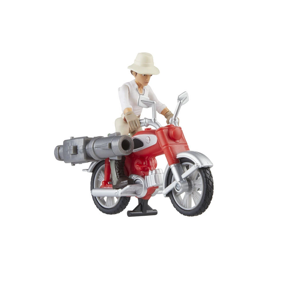 Indiana Jones Worlds of Adventure, Helena Shaw avec moto, figurine et véhicule échelle de 6 cm, jouets Indiana Jones