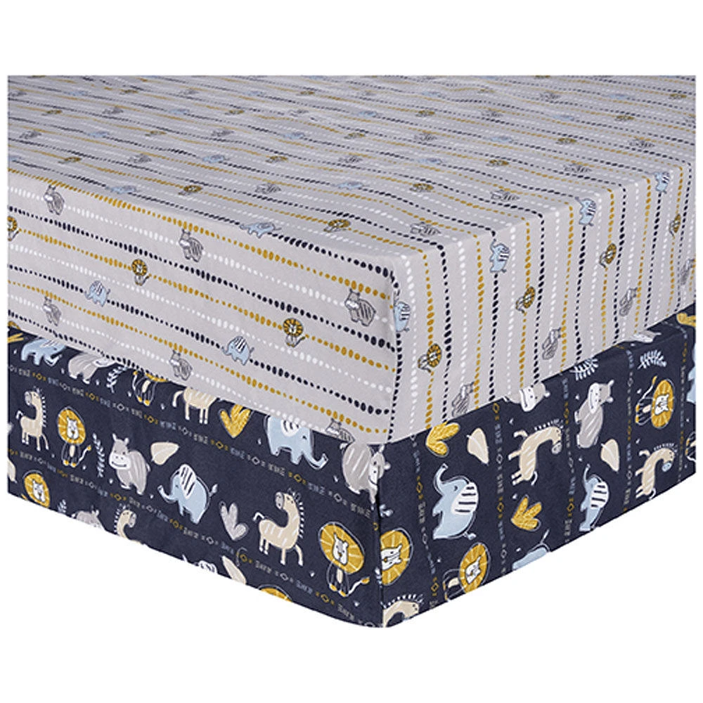 Sammy & Lou 2-Pack Microfiber Fitted Crib Sheet Set  - Zambia