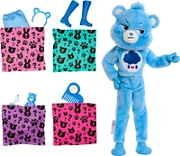 Barbie Cutie Reveal Care Bears Series Doll & Accessories in Grumpy Bear Plush Costume, 10 Surprises