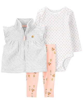Carter's Three Piece Little Vest Set Grey 24M