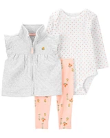 Carter's Three Piece Little Vest Set Grey 24M