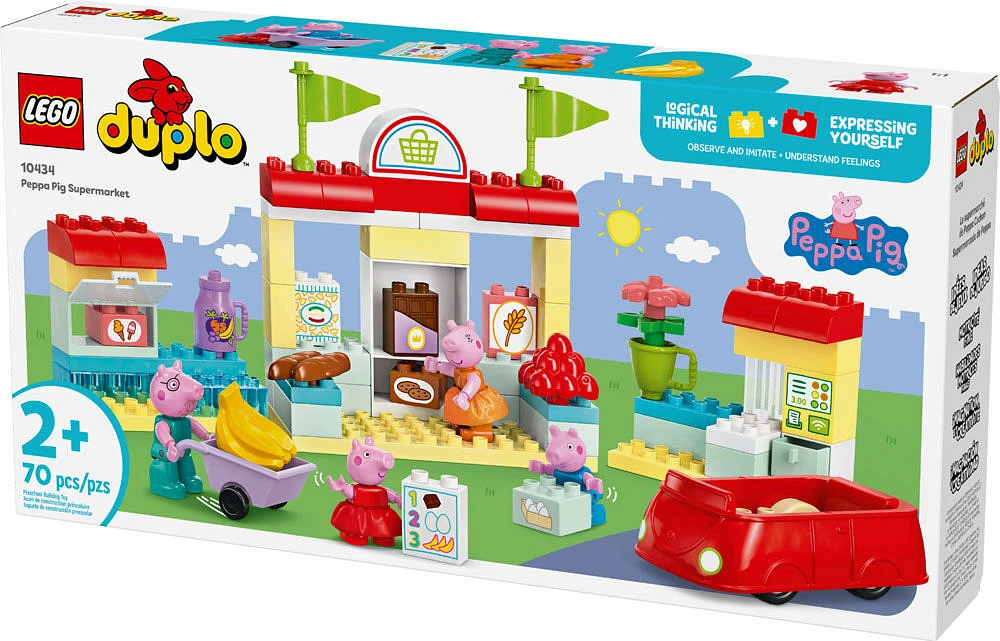 LEGO DUPLO Peppa Pig Supermarket Toy for Toddlers, Creative Build & Rebuild Playset, 10434