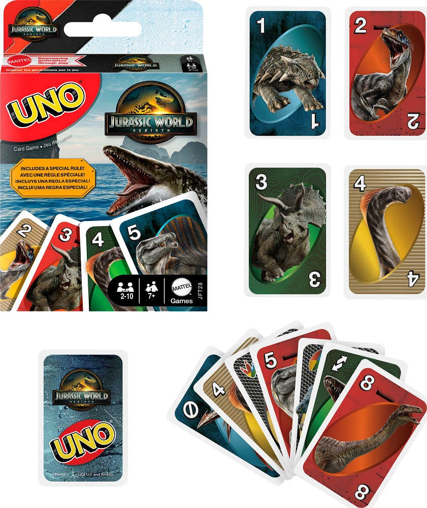 UNO Jurassic World Rebirth Card Game for Kids, Family & Adult Game Nights