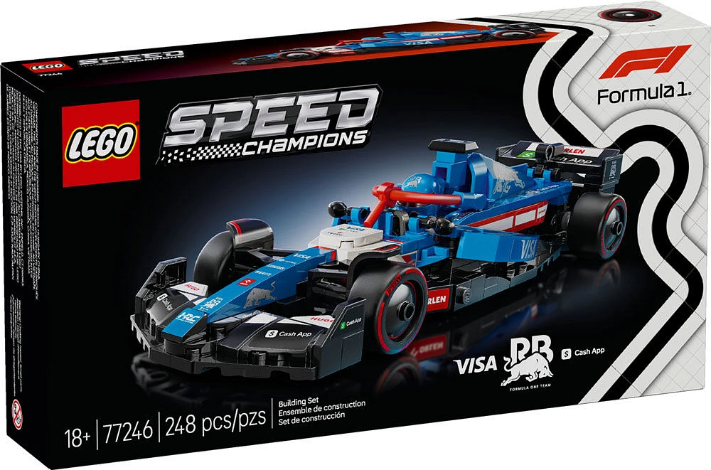 LEGO Speed Champions Voiture de course Visa Cash App RB VCARB 01 F1 , Ensemble de véhicule et pilote 77246