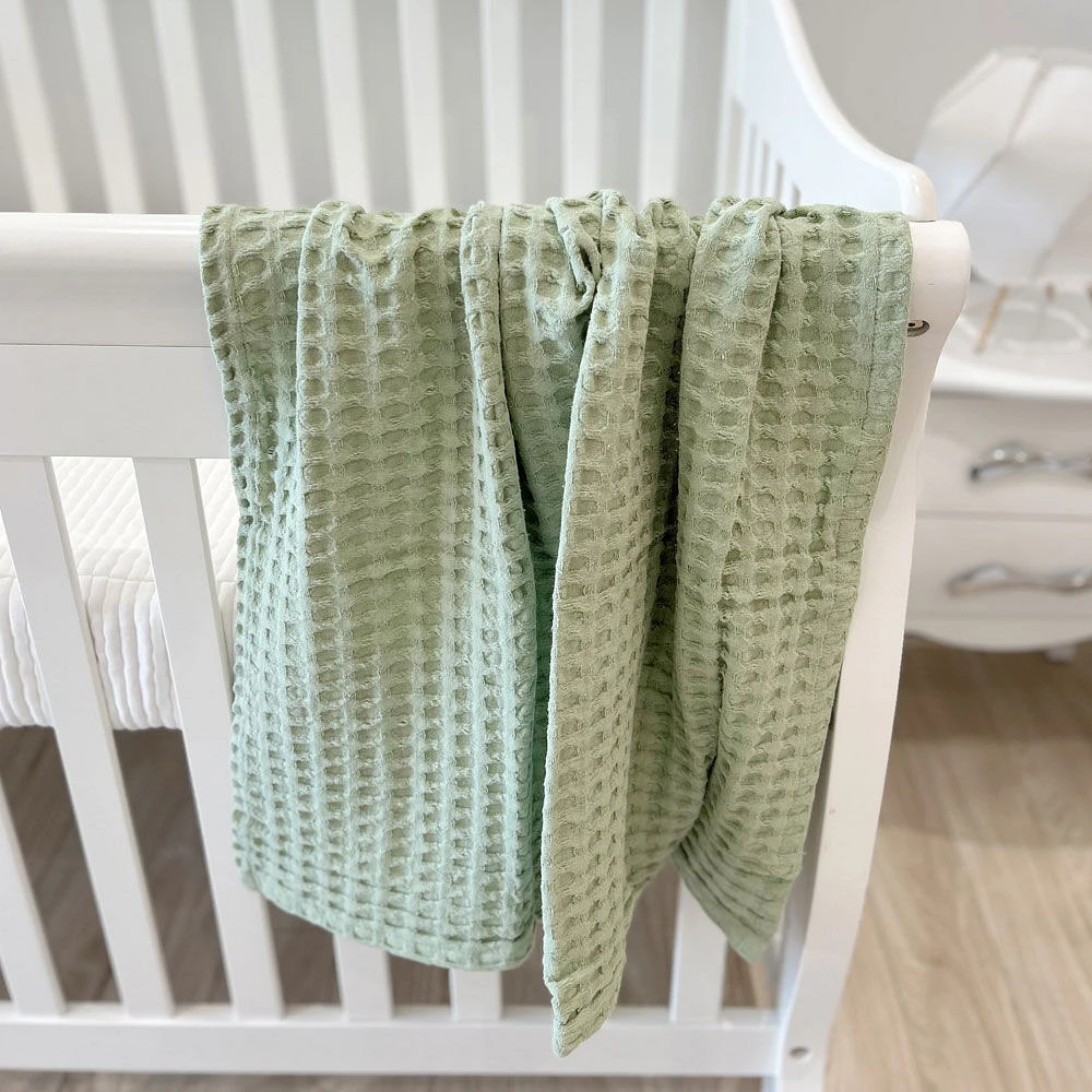 Koala Baby - Sage Muslin Ottoman Weave Blanket