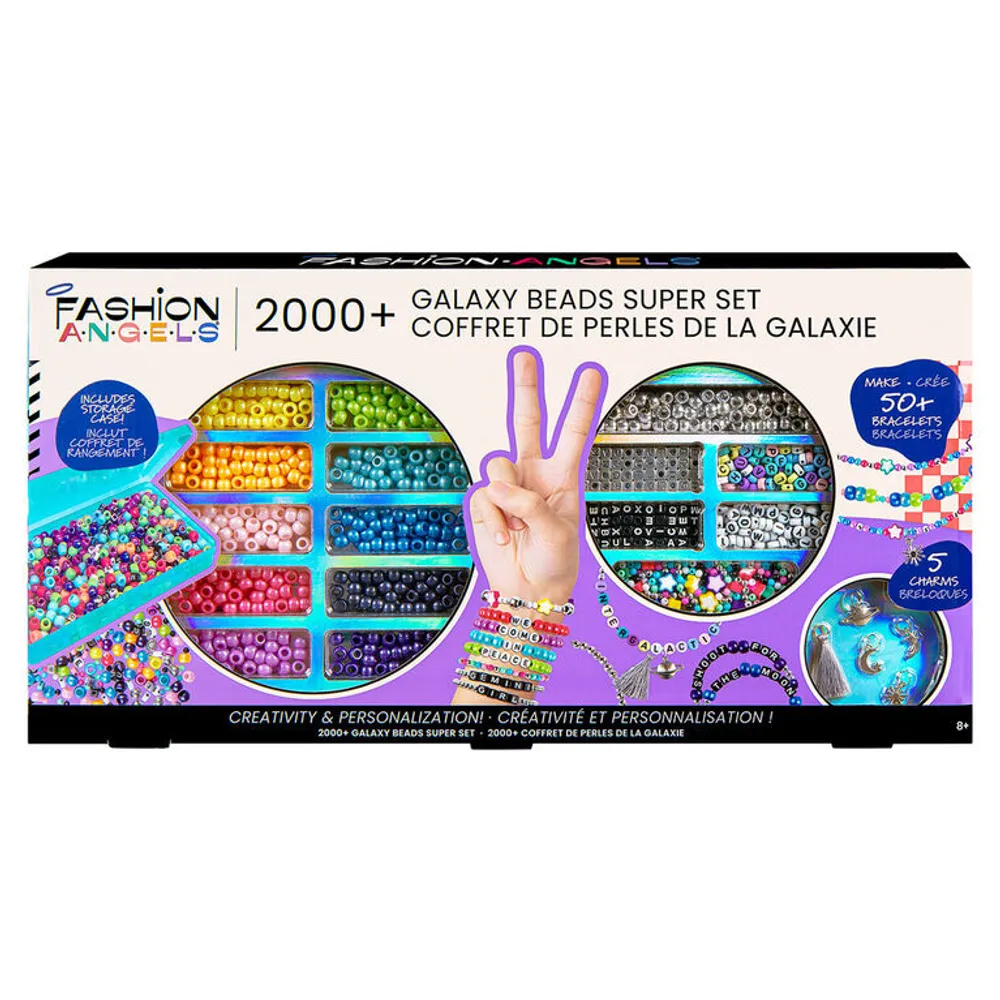 Fashion Angels Galaxy Bead Super Set, 2,000+ Bead Bracelet Making