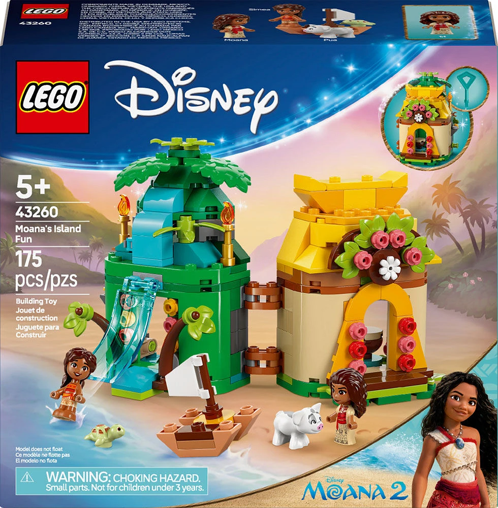 LEGO Disney Moana's Island Fun Building Toy Playset - Princess Moana Toy for Kids, Girls and Boys - 43260