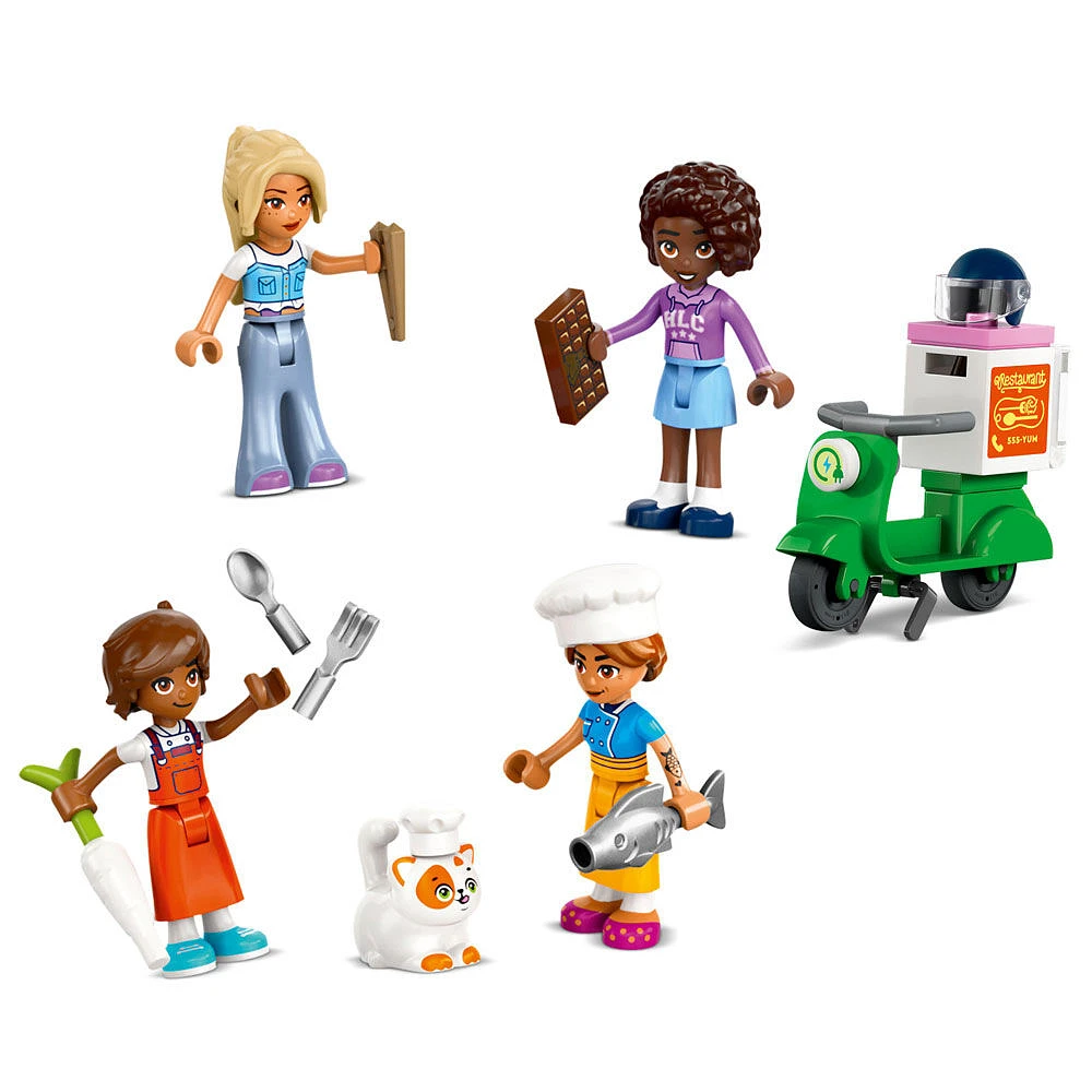 LEGO Friends Le restaurant et l'école de cuisine, Jeu de simulation, Ensemble de construction de jouet de jeu de rôle 42655