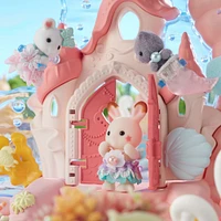 Calico Critters Château de sirène pour bébé, ensemble de jeu pour maison de poupée avec 3 figurines de poupée à collectionner