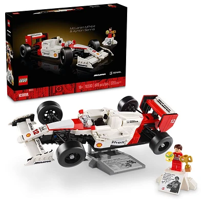 LEGO Icons McLaren MP4/4 et Ayrton Senna; petite voiture, voiture de course, course F1 10330