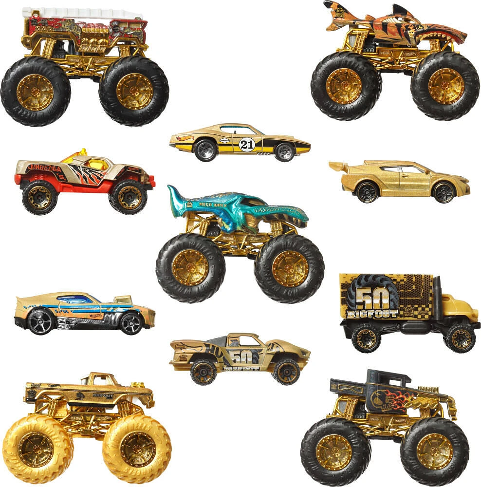 Hot Wheels-Trophy Champions-Coffret véhicules Monster Trucks