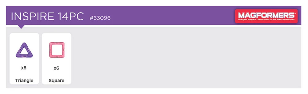 Ensemble Magformers Inspire de 14 pièces - Édition anglaise