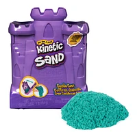 Kinetic Sand, Castle Case avec 453 g de sable à modeler bleu sarcelle, bac de jeu multi-usage et conteneur de rangement, jouets sensoriels