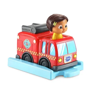 VTech CoComelon Go! Go! Smart Wheels Nina's Fire Truck and Track - English Edition