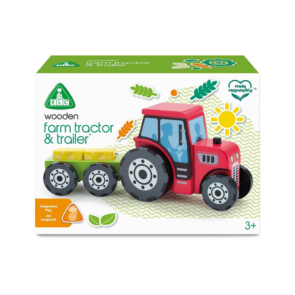 Early Learning Centre Wooden Farm Tractor and Trailer - R Exclusive