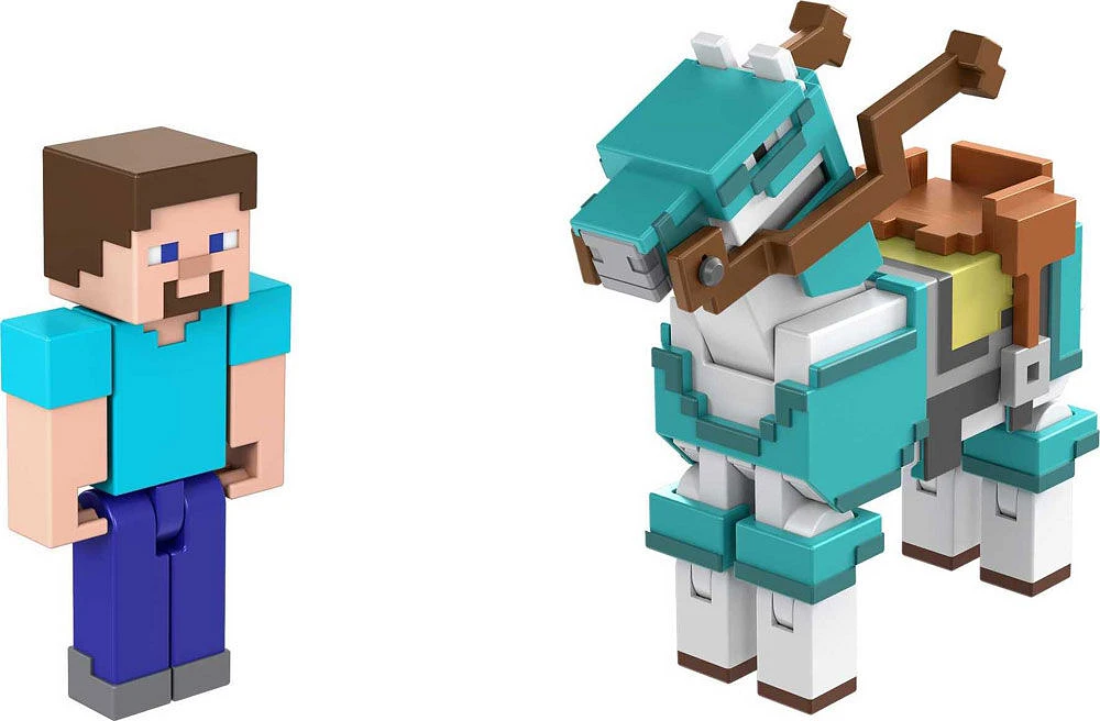 Minecraft - Steve et Son Cheval en Diamant