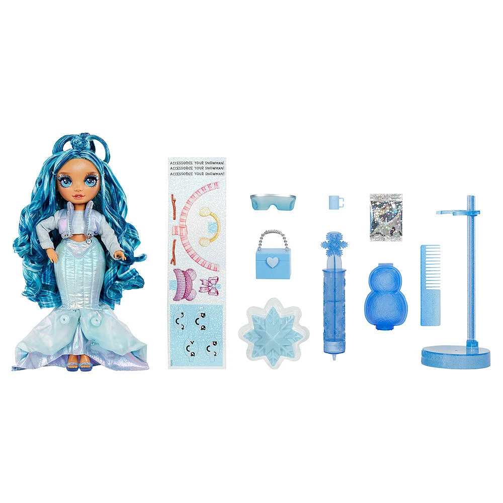 Rainbow High Winter Wonderland Skyler - poupée-mannequin bleue de 11 po (28 cm)