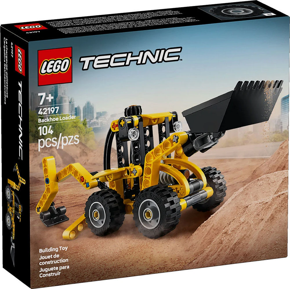 LEGO Technic Backhoe Loader Construction Toy - with Usable Back Digger, Scoop, & Outriggers - 42197