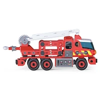 Meccano Junior, Kit de construction STEAM, Camion de pompiers avec effets sonores et lumineux