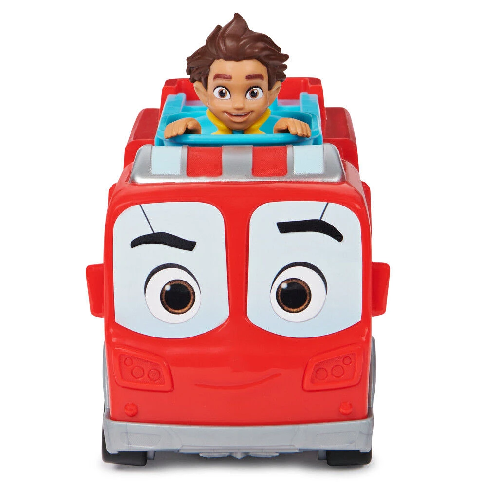 Disney Junior Firebuds, Camion de pompier Bo et Flash à rétrofriction et roue arrière