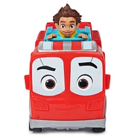 Disney Junior Firebuds, Bo and Flash Fire Truck Toy Vehicle with Pull Back Feature and Wheelie Action