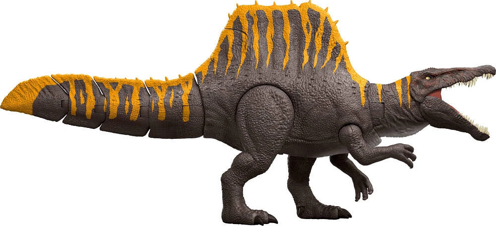 Jurassic World Rebirth Tail Thrasher Spinosaurus Action Figure, Dinosaur Toy with 2 Attack Moves