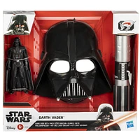 Star Wars, Pack Côté obscur Darth Vader, sabre laser, masque, figurine et accessoire