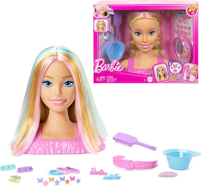 Barbie Tête à coiffer, cheveux blonds, 20+ accessoires