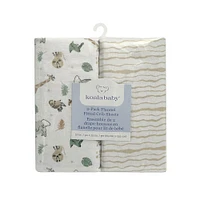 Koala Baby 2 Pack Flannel Sheet Safari/Stripes