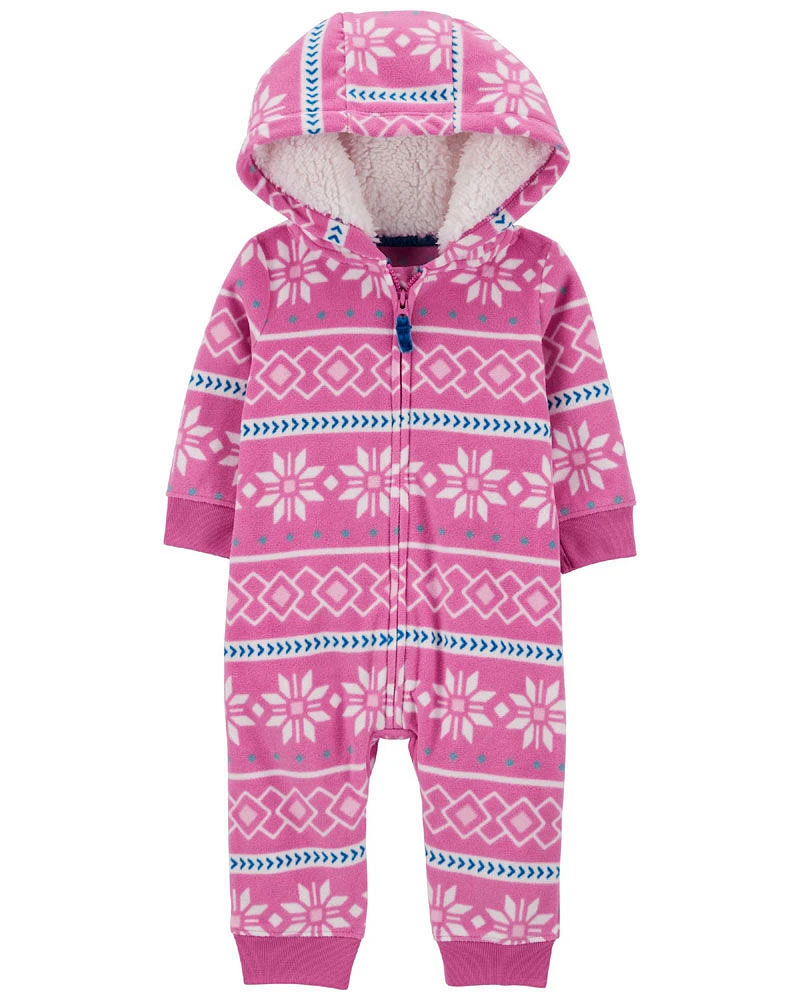 Combinaison en Sherpa à motif jacquard rose Carter's 9M