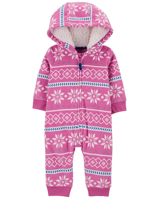 Combinaison en Sherpa à motif jacquard rose Carter's 9M