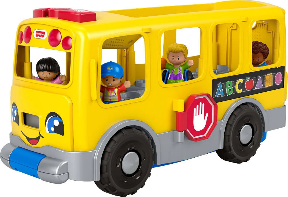 Fisher-Price Little People Gros autobus scolaire jaune, 4 figurines