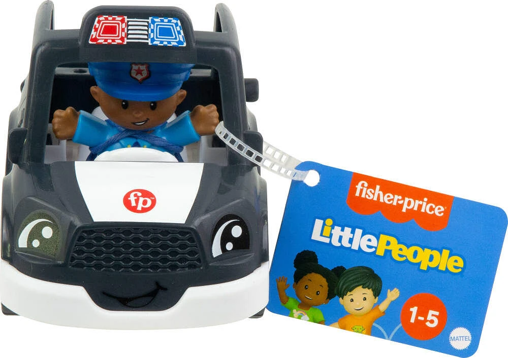 Fisher-Price Little People Police Car, Push-Along Toy Vehicle & Figure for Toddlers & Kids