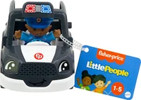 Fisher-Price Little People Police Car, Push-Along Toy Vehicle & Figure for Toddlers & Kids