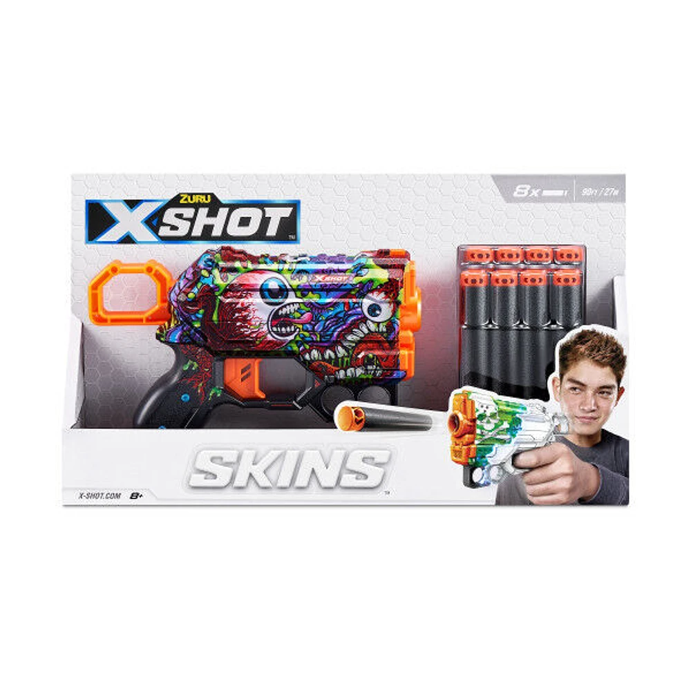 Zuru X-Shot Skins Menace Dart Blaster - Scream (8 Darts)