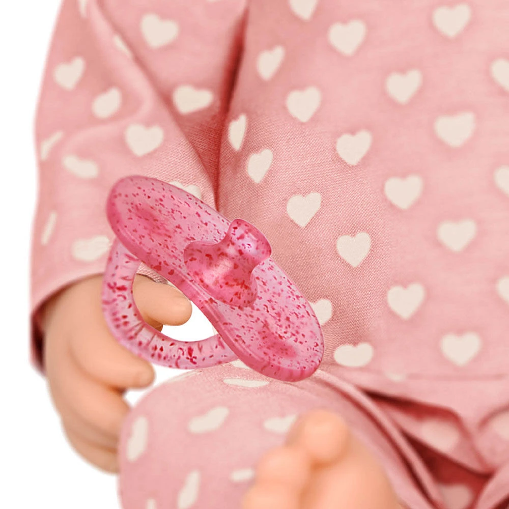 LullaBaby Baby Doll - Pink Heart-Print Pajama Gray Eyes