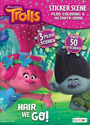 Trolls 24 Page Sticker Scene Plus Colouring & Activity Book