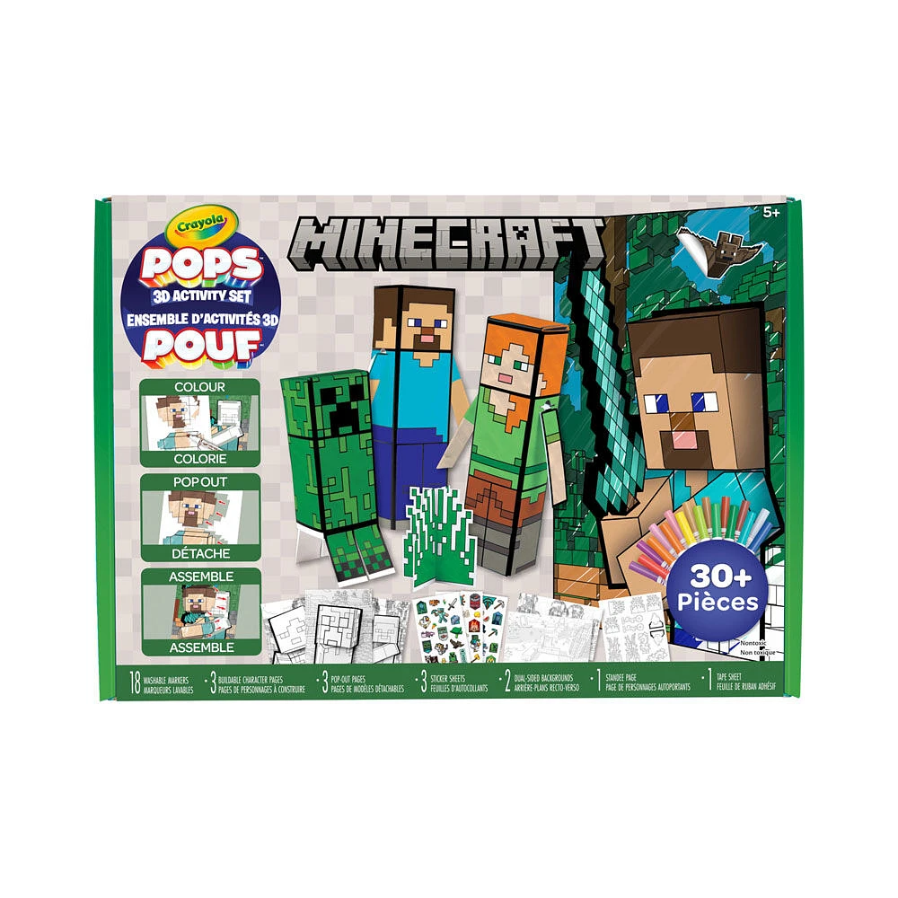 Ensemble d'activités Crayola POPS 3D Minecraft