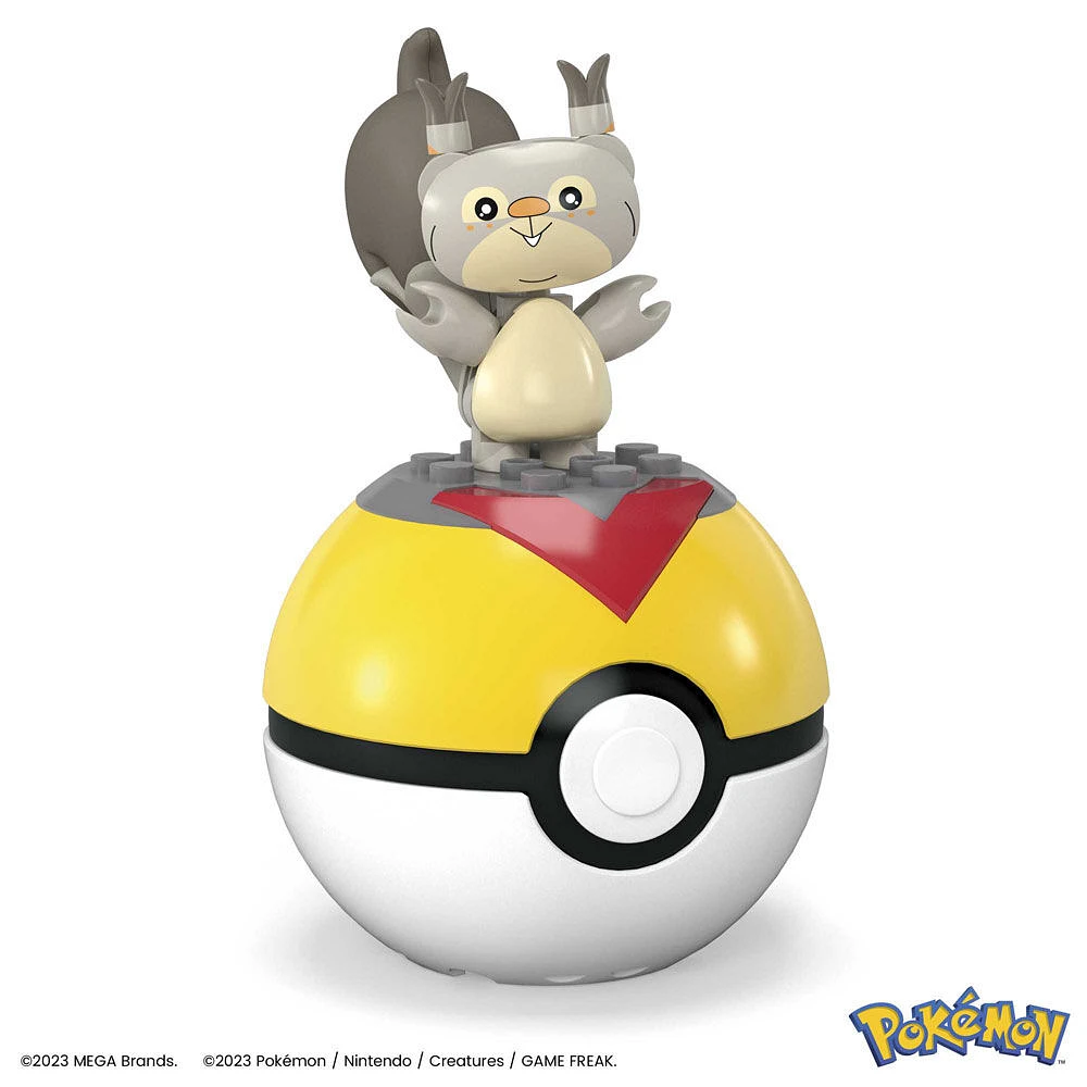 MEGA -Pokémon -Figurine articulée -Rongourmand, Pokéball (19 pièces)