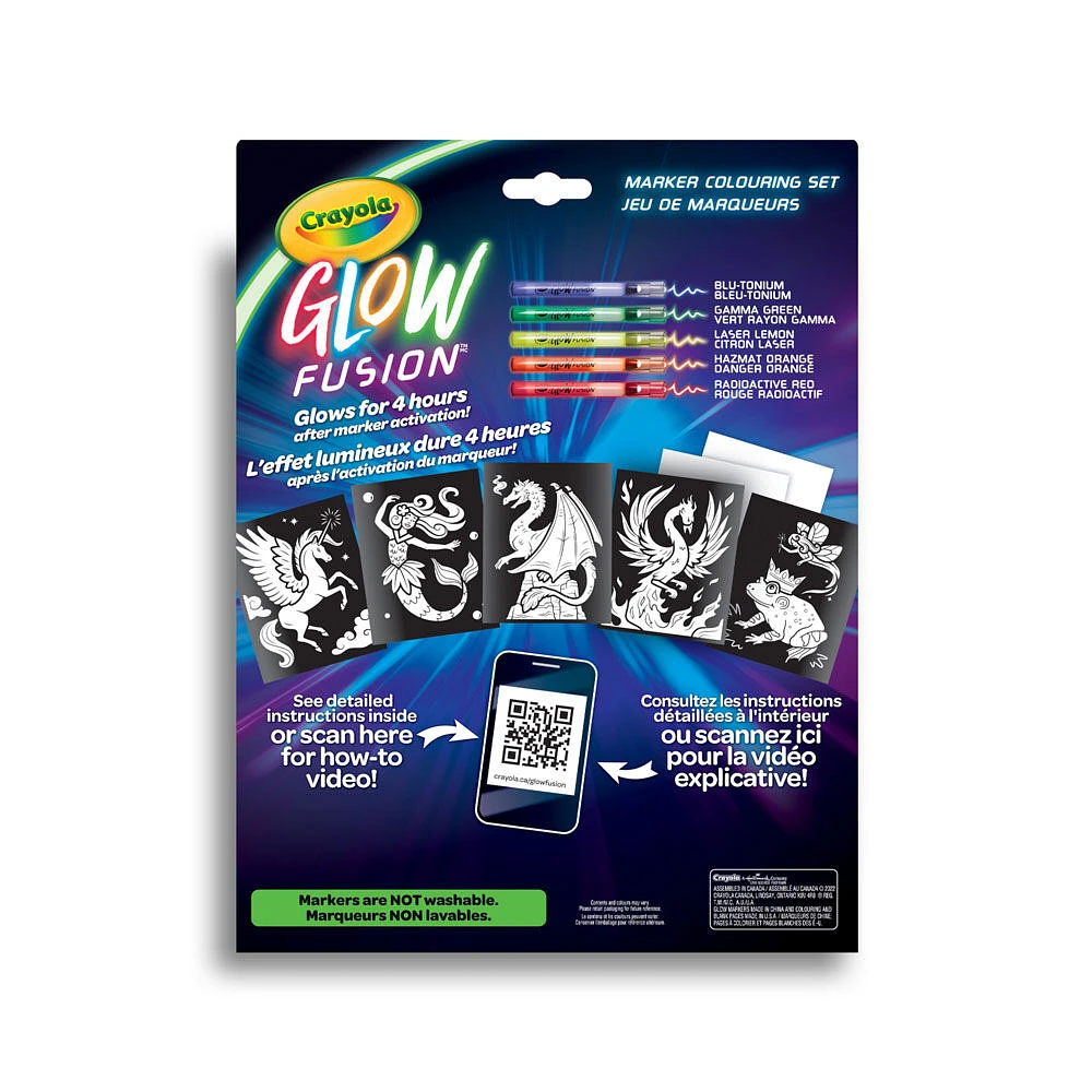 Glow Fusion Marker Colouring Set - Mythical Creatures