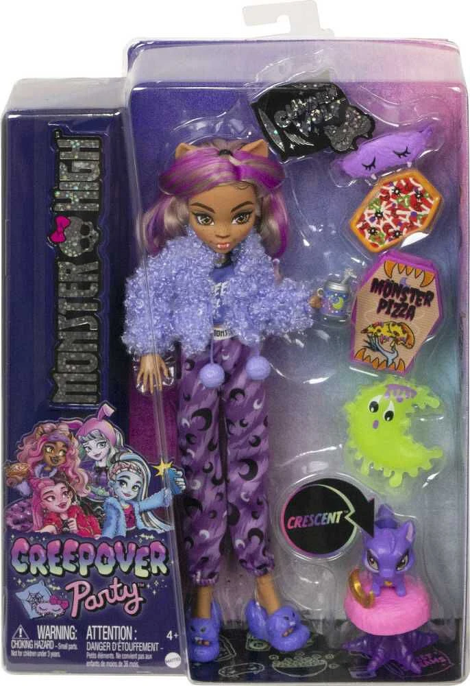 Monster High Soirée Cris-jama Clawdeen Wolf, poupée et accessoires