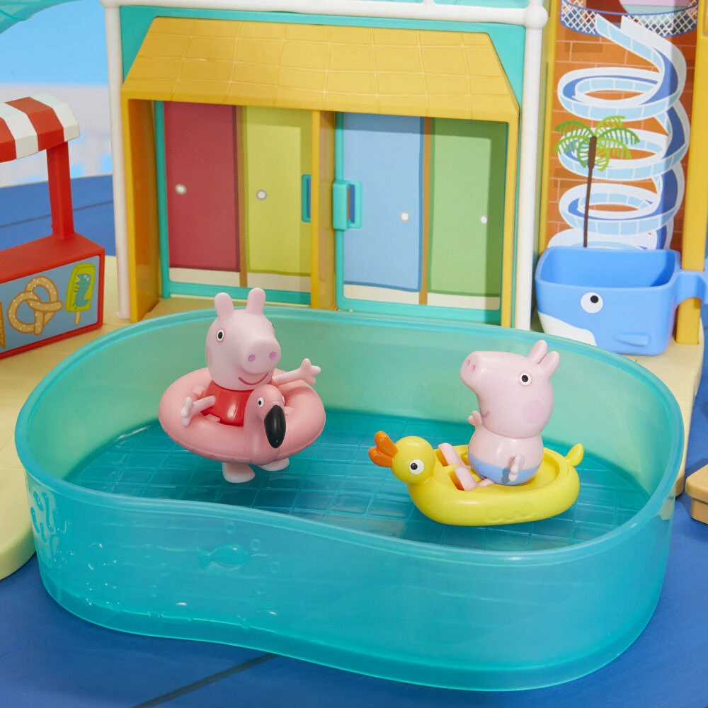 Peppa Pig Le parc aquatique de Peppa, coffret avec 2 figurines, jouet préscolaire pour filles et garçons, à partir de 3 ans